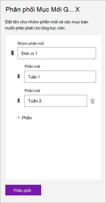 Nhập tên cho nhóm phần và các phần.]