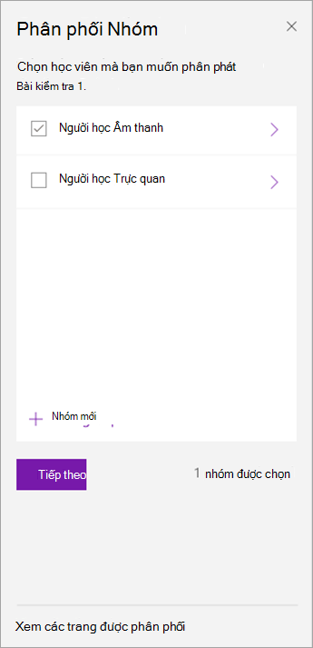 Chọn hộp kiểm bên cạnh nhóm