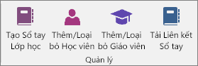 Nhóm Quản lý của tab Class Notebook.