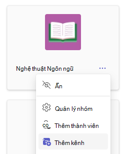 Ảnh chụp màn hình hiển thị thêm kênh.