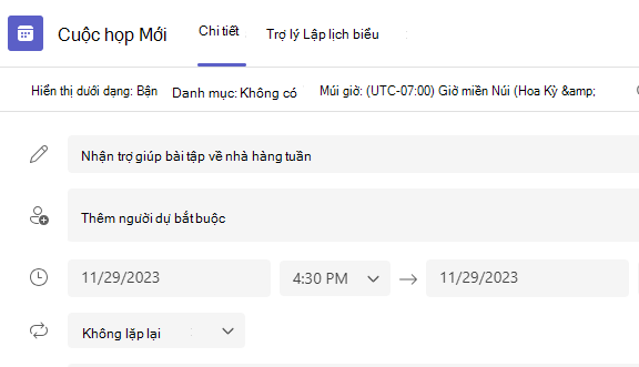 Ảnh chụp màn hình cuộc họp mới.