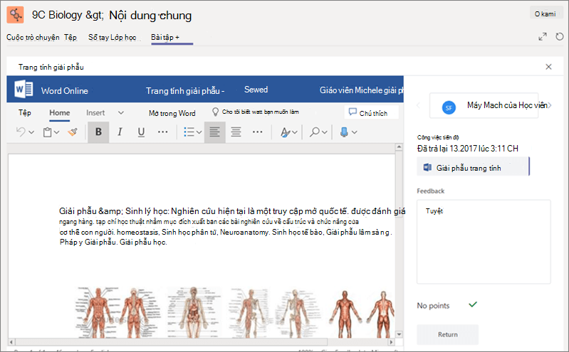 Xem, chấm bài và cho điểm các bài tập mà học sinh đã nộp.