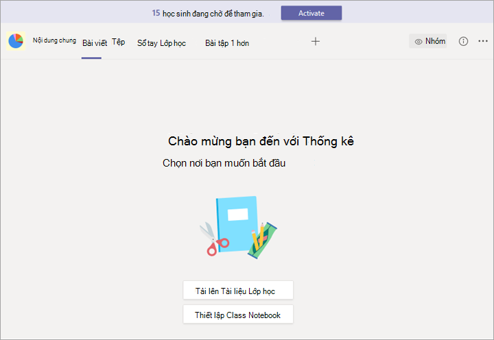 Nhóm có biểu ngữ và nút Kích hoạt.