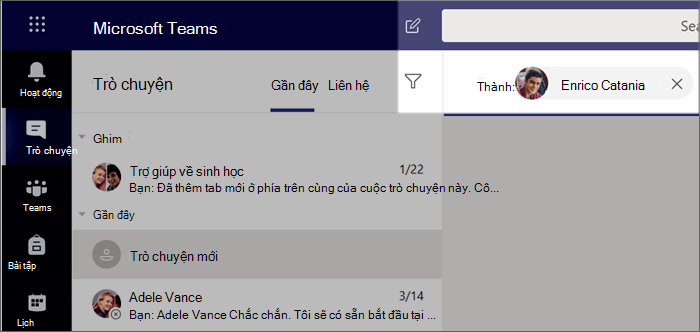 Ảnh chụp màn hình cho thấy bắt đầu một cuộc trò chuyện mới.