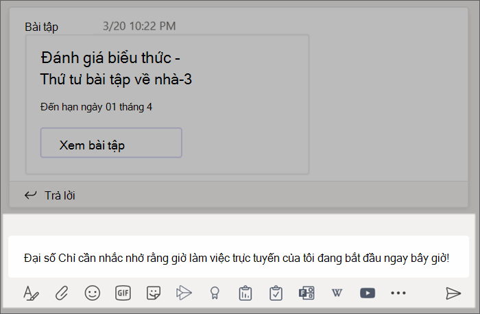 Ảnh chụp màn hình hiển thị bài đăng đã nhập trong hộp soạn thảo.