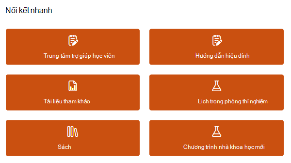Ảnh chụp màn hình liên kết nhanh.