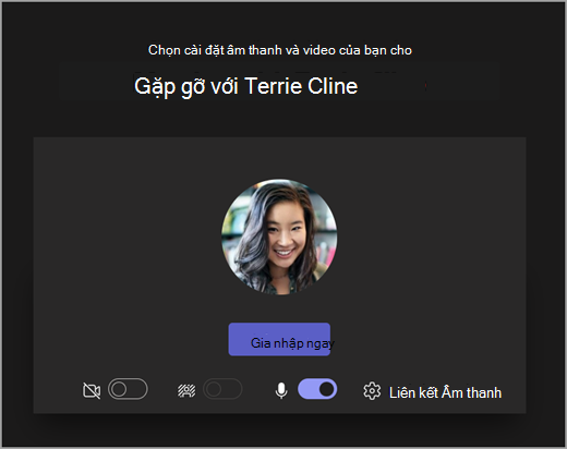 Ảnh chụp màn hình mở màn hình khi học viên bắt đầu cuộc họp Microsoft Teams dành cho Giáo dục.