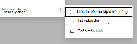 Ảnh chụp màn hình tùy chọn dạng xem.
