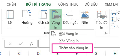 Thêm vào Vùng In
