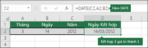 Hàm DATE Ví dụ 2 Bạn