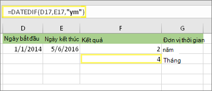 =DATEDIF(D17;E17;ym)