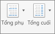 Trên tab Thiết kế, hãy chọn Tổng phụ hoặc Tổng Cuối