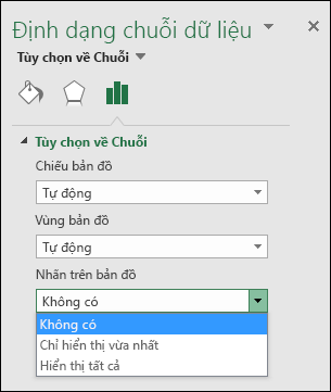 Tùy chọn nhãn biểu đồ dạng Bản đồ trong Excel
