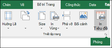 Công cụ Khởi động Hộp thoại Thiết lập Trang