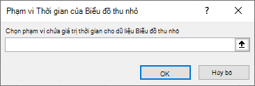Ảnh chụp màn hình cho thấy để chọn phạm vi chứa các giá trị ngày cho dữ liệu Biểu đồ thu nhỏ trong hộp thoại Phạm vi Ngày của Biểu đồ thu nhỏ.