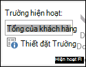 Cài đặt trường trên dải băng
