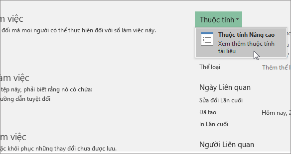 Thuộc tính Nâng cao