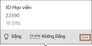 Cửa sổ bật lên biểu đồ thanh phân phối giá trị