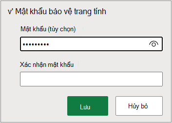 Đặt mật khẩu trang tính