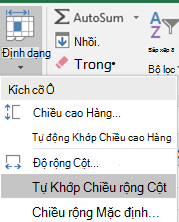 Hình ảnh Trang chủ > Định dạng > Tự Khớp Độ rộng Cột Tham