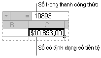 Thanh công thức và ô liên quan