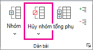 Trên tab Dữ liệu, bấm Rã nhóm