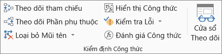 Nhóm Kiểm nghiệm Công thức trên tab Công thức