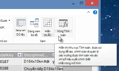 Vùng Tính toán trong PowerPivot