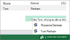 Nhiều tác giả trong Excel Online