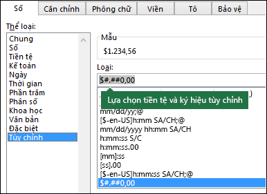 Hàm TEXT - Tùy chỉnh tiền tệ với ký hiệu