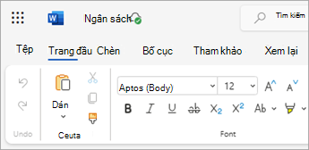 Ảnh chụp màn hình hiển thị tệp Word được mở từ OneDrive trên web.