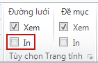 Nhóm Tùy chọn Trang tính trên tab Bố trí Trang