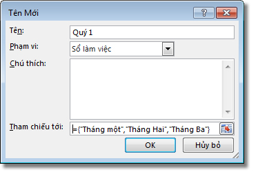 Hộp thoại Tên Mới