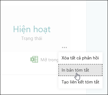 Tùy chọn tóm tắt khi in trong Microsoft Forms