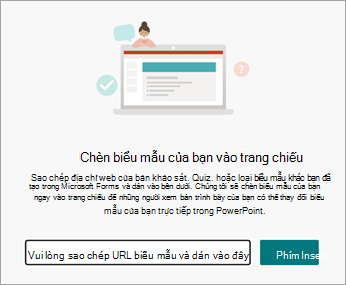 Chọn URL của biểu mẫu hoặc bài kiểm tra bạn muốn chèn