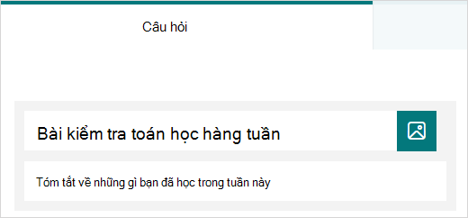 Mẫu tiêu đề và mô tả cho bài kiểm tra trong Microsoft Forms