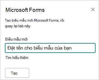 Nhập tên cho biểu mẫu mới của bạn