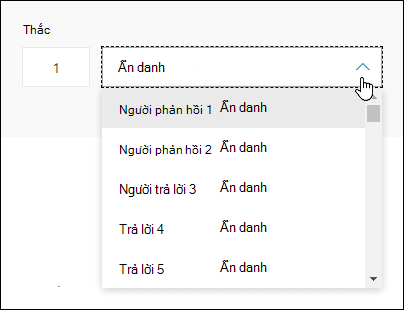 Xem danh sách thả xuống của những người phản hồi trong Microsoft Forms