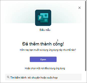 Chọn một nơi để sử dụng ứng dụng Biểu mẫu