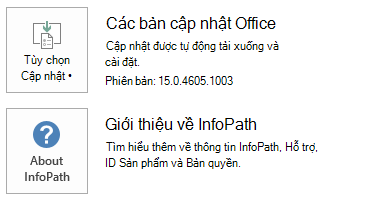 Ảnh chụp màn hình Đối với InfoPath, bấm để chạy