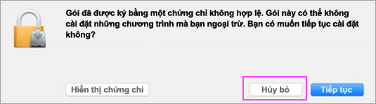 Bấm vào Hủy bỏ.