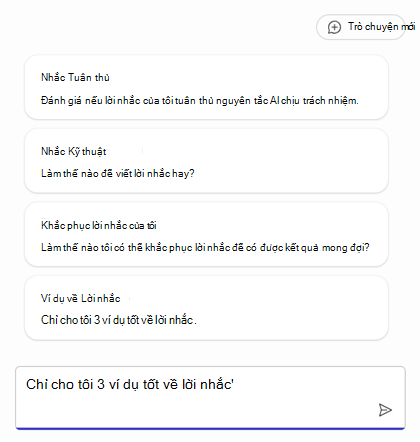 Danh sách lời nhắc để giúp bạn bắt đầu xây dựng trợ lý ảo
