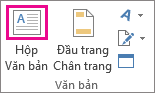 Nút Hộp Văn bản trong nhóm Văn bản
