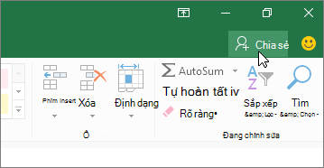 Con trỏ bấm vào biểu tượng Chia sẻ