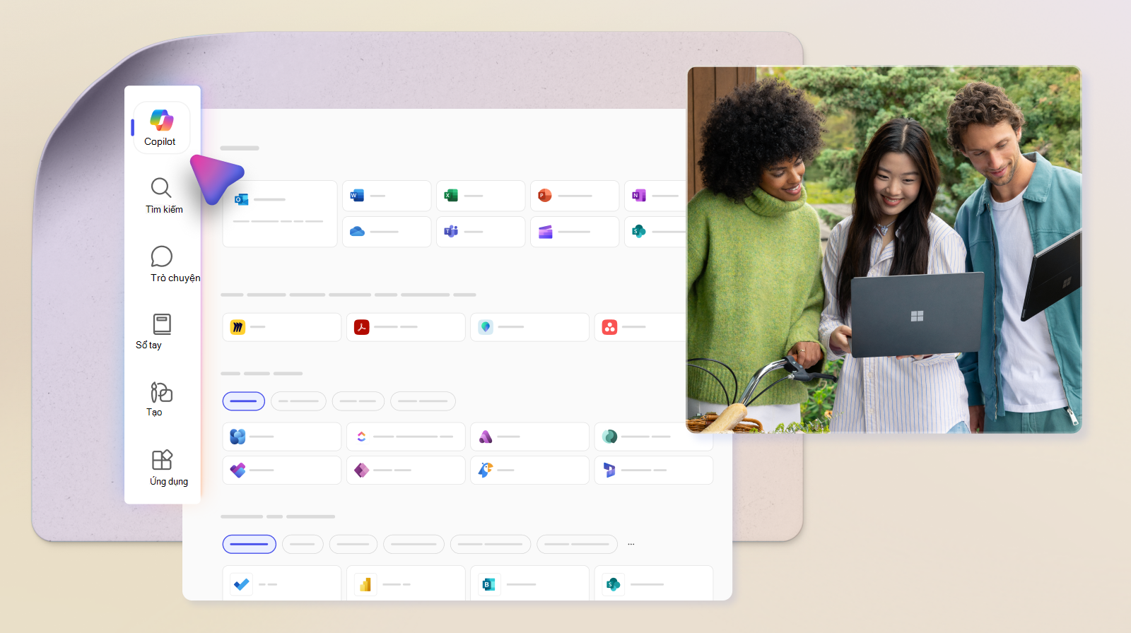 Hình ảnh màn hình Copilot trong Microsoft 365