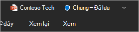 Ảnh chụp màn hình thanh tiêu đề hiển thị nhãn nhạy cảm của tệp.