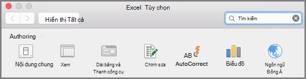 Tùy chọn Thanh công cụ Ribbon của Office2016 for Mac