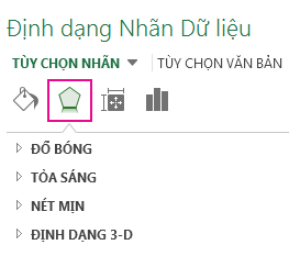 Tab hiệu ứng trên ngăn Định dạng Nhãn Dữ liệu