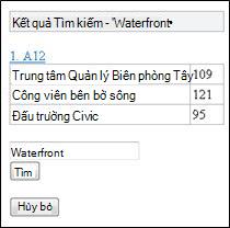 Kết quả tìm kiếm trong Trình xem Di động cho Excel