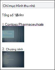 Chỉ mục hình thu nhỏ trong Trình xem Di động cho PowerPoint